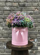 Цветочная композиция из Гипсофила и Розы в шляпной коробке #REPLACE_PRED# Ишимбае