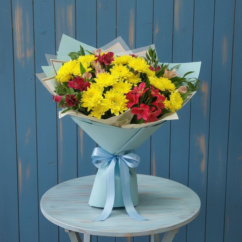 Букет цветов из: Альстромерии и Хризантемы в Ишимбае