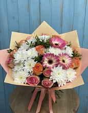 Букет цветов из:  Розы, Герберы и Хризантемы в Ишимбае