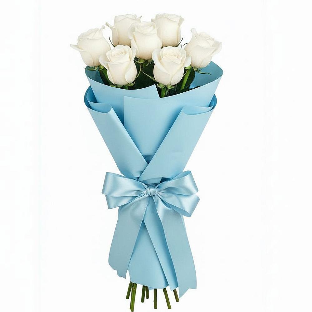 Букет 7 белых роз Проуд в Ишимбае