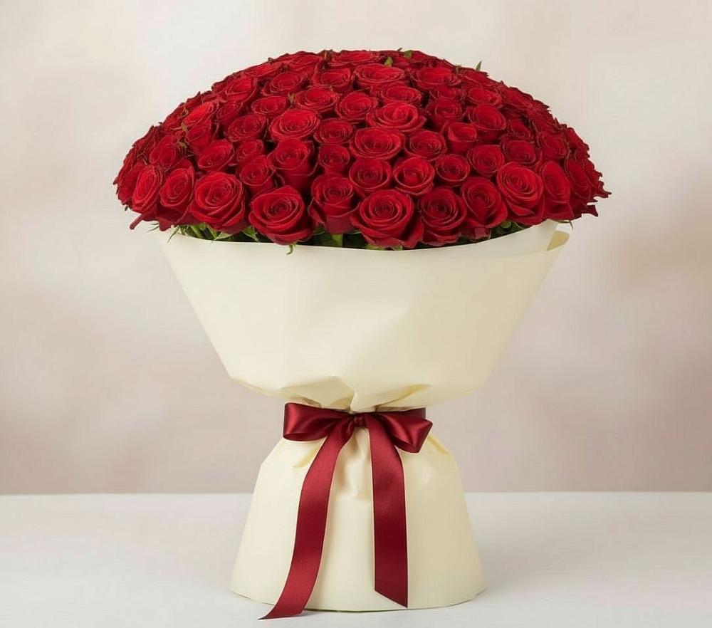 Букет 101 Красная роза Милано в Ишимбае