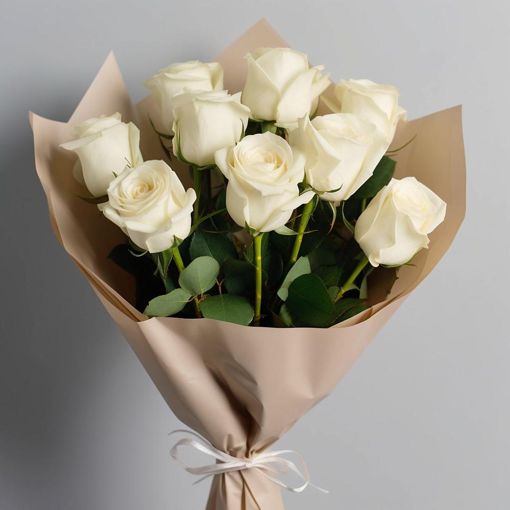 Букет 9 Белых роз Эдлесс Лав в Ишимбае