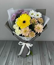 Букет цветов из:  Розы, Герберы и Хризантемы в Ишимбае