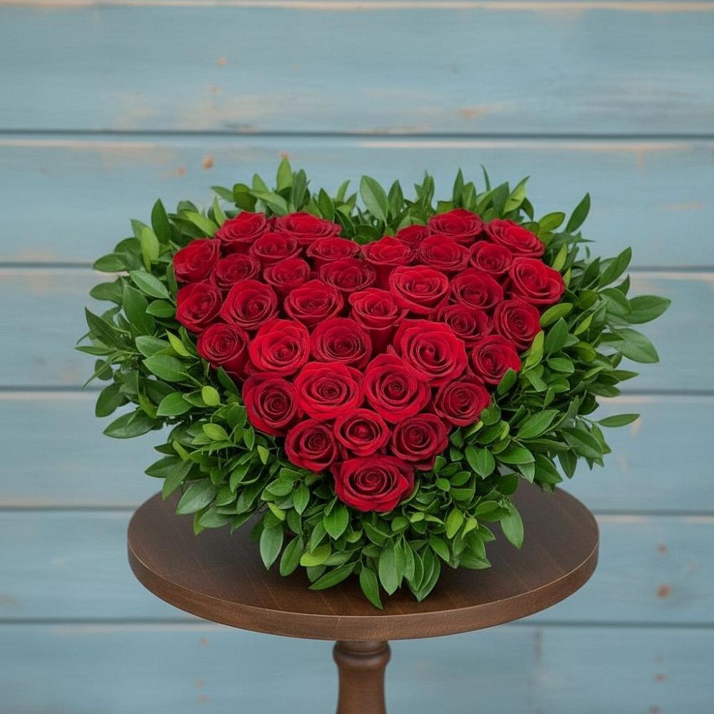 Цветочная композиция из Розы в виде сердца в Ишимбае