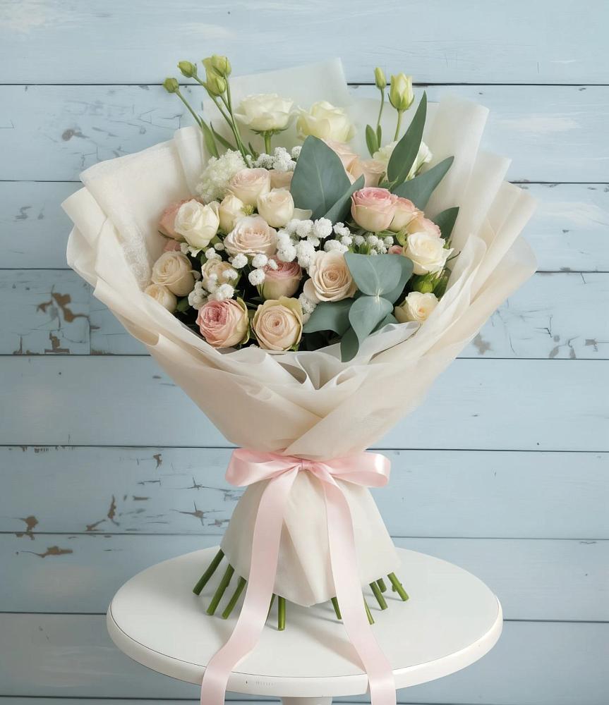 Букет цветов из: Розы и Лизиантусы в Ишимбае