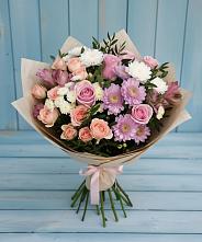 Букет цветов из:  Хризантемы, Розы и Альстромерии #REPLACE_PRED# Ишимбае