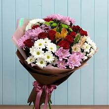 Букет цветов из:  Розы, Хризантемы и Альстромерии в Ишимбае