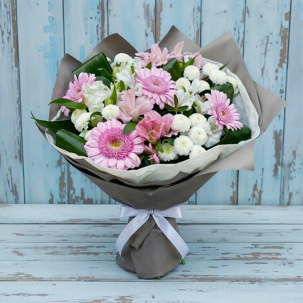 Букет цветов из: Герберы, Альстромерии и Хризантемы в Ишимбае