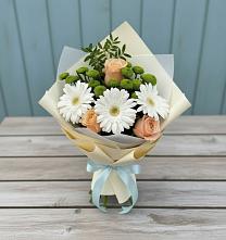 Букет цветов из:  Герберы, Розы и Хризантемы в Ишимбае
